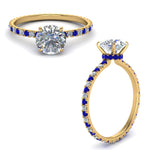 Load image into Gallery viewer, eternity-hidden-halo-diamond-engagement-ring-with-sapphire-in-FD-9168RORGSABLANGLE3-NL-YG

