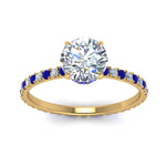 Load image into Gallery viewer, eternity-hidden-halo-diamond-engagement-ring-with-sapphire-in-FD-9168RORGSABLANGLE3-NL-YG
