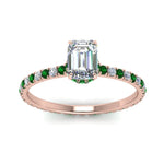 Load image into Gallery viewer, eternity-hidden-halo-emerald-cut-diamond-engagement-ring-with-emerald-in-FD-9168EMRGEMGRANGLE3-NL-RG