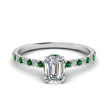 Load image into Gallery viewer, eternity-hidden-halo-emerald-cut-diamond-engagement-ring-with-emerald-in-FD-9168EMRGEMGRANGLE3-NL-WG

