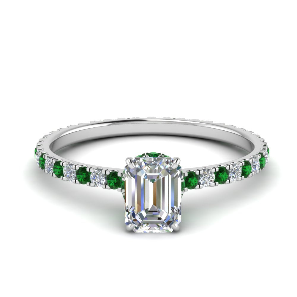 eternity-hidden-halo-emerald-cut-diamond-engagement-ring-with-emerald-in-FD-9168EMRGEMGRANGLE3-NL-WG