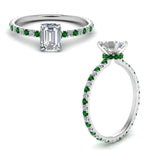 Load image into Gallery viewer, eternity-hidden-halo-emerald-cut-diamond-engagement-ring-with-emerald-in-FD-9168EMRGEMGRANGLE3-NL-WG