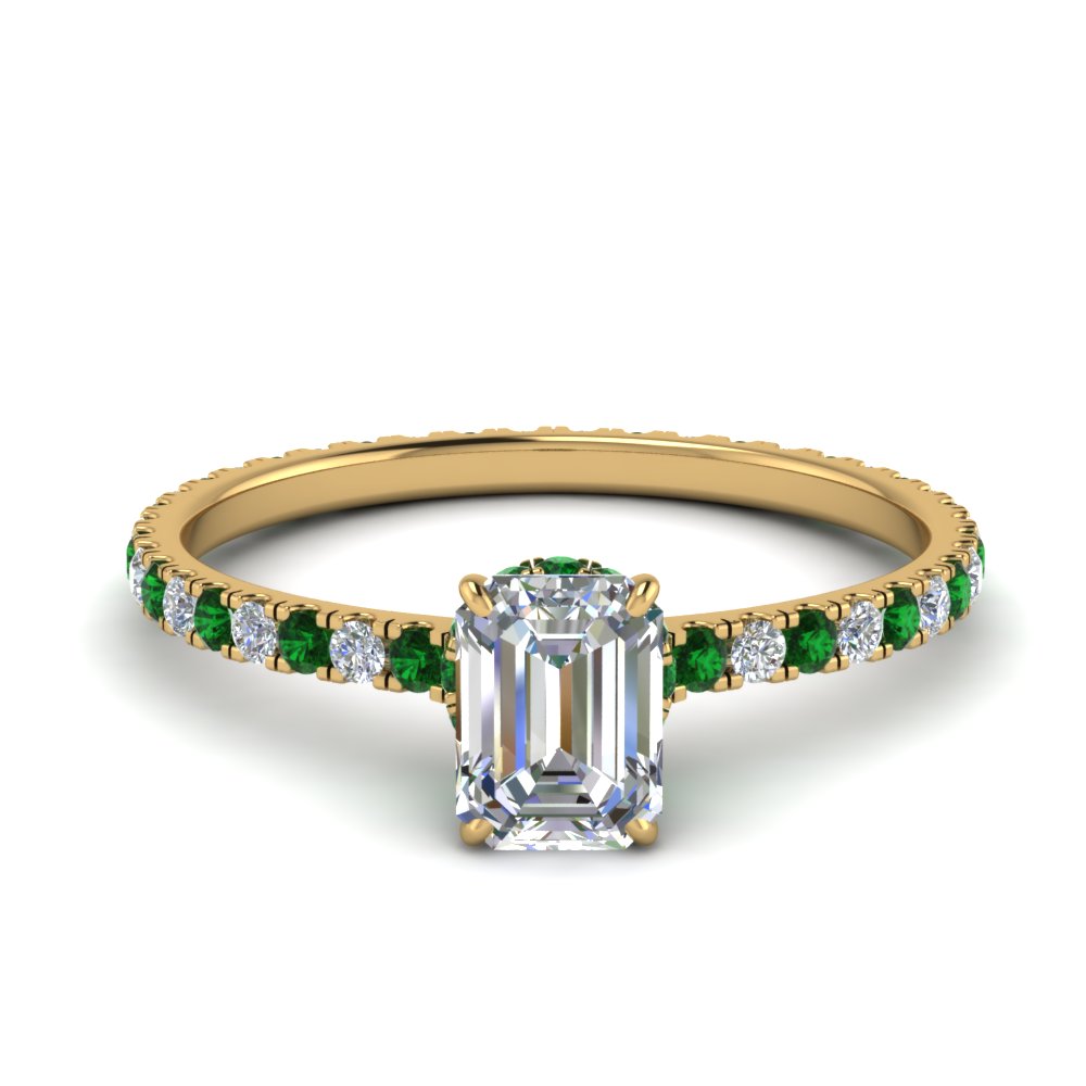 eternity-hidden-halo-emerald-cut-diamond-engagement-ring-with-emerald-in-FD-9168EMRGEMGRANGLE3-NL-YG