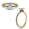 Load image into Gallery viewer, eternity-hidden-halo-emerald-cut-diamond-engagement-ring-with-emerald-in-FD-9168EMRGEMGRANGLE3-NL-YG
