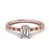 Load image into Gallery viewer, eternity-hidden-halo-emerald-cut-diamond-engagement-ring-with-orange-sapphire-in-FD-9168EMRGSAORANGLE3-NL-RG