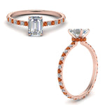 Load image into Gallery viewer, eternity-hidden-halo-emerald-cut-diamond-engagement-ring-with-orange-sapphire-in-FD-9168EMRGSAORANGLE3-NL-RG

