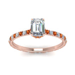 Load image into Gallery viewer, eternity-hidden-halo-emerald-cut-diamond-engagement-ring-with-orange-sapphire-in-FD-9168EMRGSAORANGLE3-NL-RG
