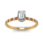 Load image into Gallery viewer, eternity-hidden-halo-emerald-cut-diamond-engagement-ring-with-orange-sapphire-in-FD-9168EMRGSAORANGLE3-NL-YG
