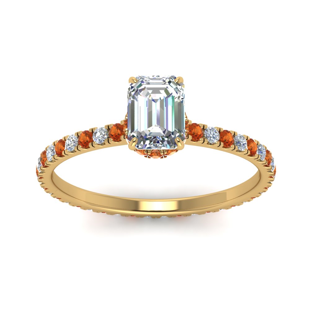 eternity-hidden-halo-emerald-cut-diamond-engagement-ring-with-orange-sapphire-in-FD-9168EMRGSAORANGLE3-NL-YG