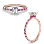 Load image into Gallery viewer, eternity-hidden-halo-emerald-cut-diamond-engagement-ring-with-pink-sapphire-in-FD-9168EMRGSADRPIANGLE3-NL-RG