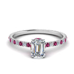 Load image into Gallery viewer, eternity-hidden-halo-emerald-cut-diamond-engagement-ring-with-pink-sapphire-in-FD-9168EMRGSADRPIANGLE3-NL-WG