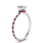 Load image into Gallery viewer, eternity-hidden-halo-emerald-cut-diamond-engagement-ring-with-pink-sapphire-in-FD-9168EMRGSADRPIANGLE3-NL-WG