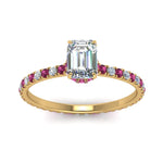 Load image into Gallery viewer, eternity-hidden-halo-emerald-cut-diamond-engagement-ring-with-pink-sapphire-in-FD-9168EMRGSADRPIANGLE3-NL-YG
