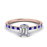 Load image into Gallery viewer, eternity-hidden-halo-emerald-cut-diamond-engagement-ring-with-sapphire-in-FD-9168EMRGSABLANGLE3-NL-RG