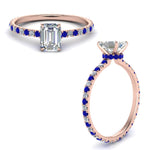 Load image into Gallery viewer, eternity-hidden-halo-emerald-cut-diamond-engagement-ring-with-sapphire-in-FD-9168EMRGSABLANGLE3-NL-RG
