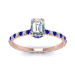 Load image into Gallery viewer, eternity-hidden-halo-emerald-cut-diamond-engagement-ring-with-sapphire-in-FD-9168EMRGSABLANGLE3-NL-RG
