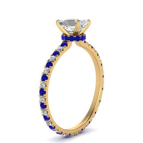 eternity-hidden-halo-emerald-cut-diamond-engagement-ring-with-sapphire-in-FD-9168EMRGSABLANGLE3-NL-YG