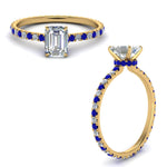 Load image into Gallery viewer, eternity-hidden-halo-emerald-cut-diamond-engagement-ring-with-sapphire-in-FD-9168EMRGSABLANGLE3-NL-YG
