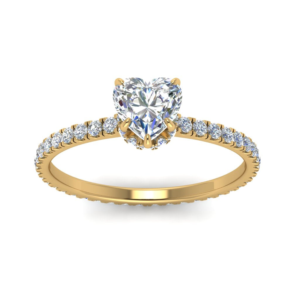 Eternity Heart Diamond Hidden Halo Engagement Ring – Fascinating Diamonds