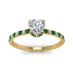 Load image into Gallery viewer, eternity-hidden-halo-heart-shaped-diamond-engagement-ring-with-emerald-in-FD-9168HTRGEMGRANGLE3-NL-YG
