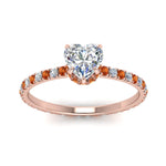 Load image into Gallery viewer, eternity-hidden-halo-heart-shaped-diamond-engagement-ring-with-orange-sapphire-in-FD-9168HTRGSAORANGLE3-NL-RG

