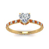 Load image into Gallery viewer, eternity-hidden-halo-heart-shaped-diamond-engagement-ring-with-orange-sapphire-in-FD-9168HTRGSAORANGLE3-NL-YG