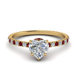 Load image into Gallery viewer, eternity-hidden-halo-heart-shaped-diamond-engagement-ring-with-ruby-in-FD-9168HTRGRUDRANGLE3-NL-YG
