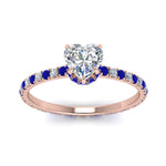 Load image into Gallery viewer, eternity-hidden-halo-heart-shaped-diamond-engagement-ring-with-sapphire-in-FD-9168HTRGSABLANGLE3-NL-RG
