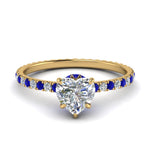 Load image into Gallery viewer, eternity-hidden-halo-heart-shaped-diamond-engagement-ring-with-sapphire-in-FD-9168HTRGSABLANGLE3-NL-YG

