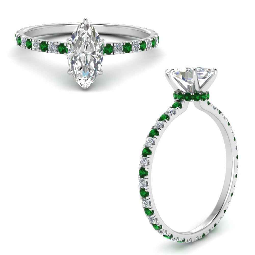 eternity-hidden-halo-marquise-cut-diamond-engagement-ring-with-emerald-in-FD-9168MQRGEMGRANGLE3-NL-WG