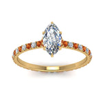 Load image into Gallery viewer, eternity-hidden-halo-marquise-cut-diamond-engagement-ring-with-orange-sapphire-in-FD-9168MQRGSAORANGLE3-NL-YG
