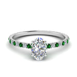 Load image into Gallery viewer, eternity-hidden-halo-oval-shaped-diamond-engagement-ring-with-emerald-in-FD-9168OVRGEMGRANGLE3-NL-WG
