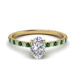 Load image into Gallery viewer, eternity-hidden-halo-oval-shaped-diamond-engagement-ring-with-emerald-in-FD-9168OVRGEMGRANGLE3-NL-YG
