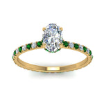 Load image into Gallery viewer, eternity-hidden-halo-oval-shaped-diamond-engagement-ring-with-emerald-in-FD-9168OVRGEMGRANGLE3-NL-YG
