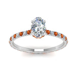 Load image into Gallery viewer, eternity-hidden-halo-oval-shaped-diamond-engagement-ring-with-orange-sapphire-in-FD-9168OVRGSAORANGLE3-NL-WG

