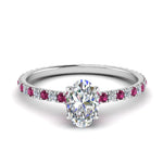 Load image into Gallery viewer, eternity-hidden-halo-oval-shaped-diamond-engagement-ring-with-pink-sapphire-in-FD-9168OVRGSADRPIANGLE3-NL-WG

