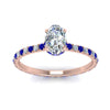 Load image into Gallery viewer, eternity-hidden-halo-oval-shaped-diamond-engagement-ring-with-sapphire-in-FD-9168OVRGSABLANGLE3-NL-RG