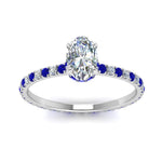 Load image into Gallery viewer, eternity-hidden-halo-oval-shaped-diamond-engagement-ring-with-sapphire-in-FD-9168OVRGSABLANGLE3-NL-WG
