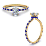 Load image into Gallery viewer, eternity-hidden-halo-oval-shaped-diamond-engagement-ring-with-sapphire-in-FD-9168OVRGSABLANGLE3-NL-YG
