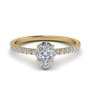 Eternity Pear Cut Hidden Halo Engagement Ring