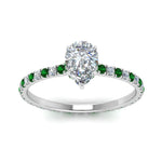 Load image into Gallery viewer, eternity-hidden-halo-pear-shaped-diamond-engagement-ring-with-emerald-in-FD-9168PERGEMGRANGLE3-NL-WG

