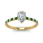 Load image into Gallery viewer, eternity-hidden-halo-pear-shaped-diamond-engagement-ring-with-emerald-in-FD-9168PERGEMGRANGLE3-NL-YG
