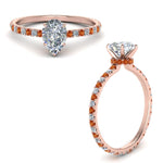 Load image into Gallery viewer, eternity-hidden-halo-pear-shaped-diamond-engagement-ring-with-orange-sapphire-in-FD-9168PERGSAORANGLE3-NL-RG
