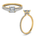 Thumbnail 1 - eternity-hidden-halo-princess-cut-diamond-engagement-ring-in-FD-9168PRRANGLE3-NL-YG