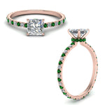 Load image into Gallery viewer, eternity-hidden-halo-princess-cut-diamond-engagement-ring-with-emerald-in-FD-9168PRRGEMGRANGLE3-NL-RG
