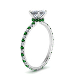 Load image into Gallery viewer, eternity-hidden-halo-princess-cut-diamond-engagement-ring-with-emerald-in-FD-9168PRRGEMGRANGLE3-NL-WG
