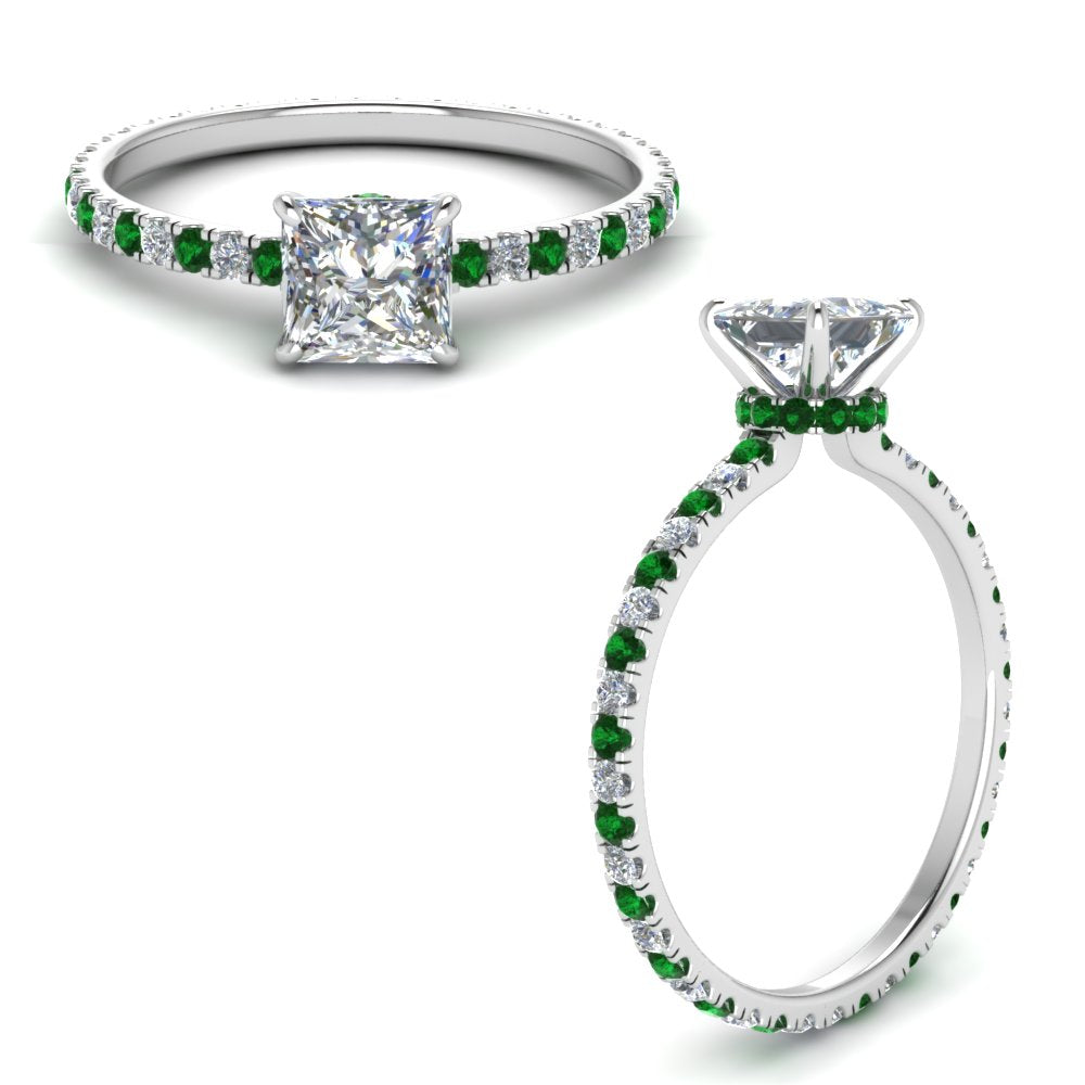 eternity-hidden-halo-princess-cut-diamond-engagement-ring-with-emerald-in-FD-9168PRRGEMGRANGLE3-NL-WG