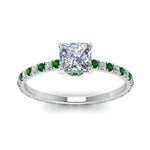 Load image into Gallery viewer, eternity-hidden-halo-princess-cut-diamond-engagement-ring-with-emerald-in-FD-9168PRRGEMGRANGLE3-NL-WG
