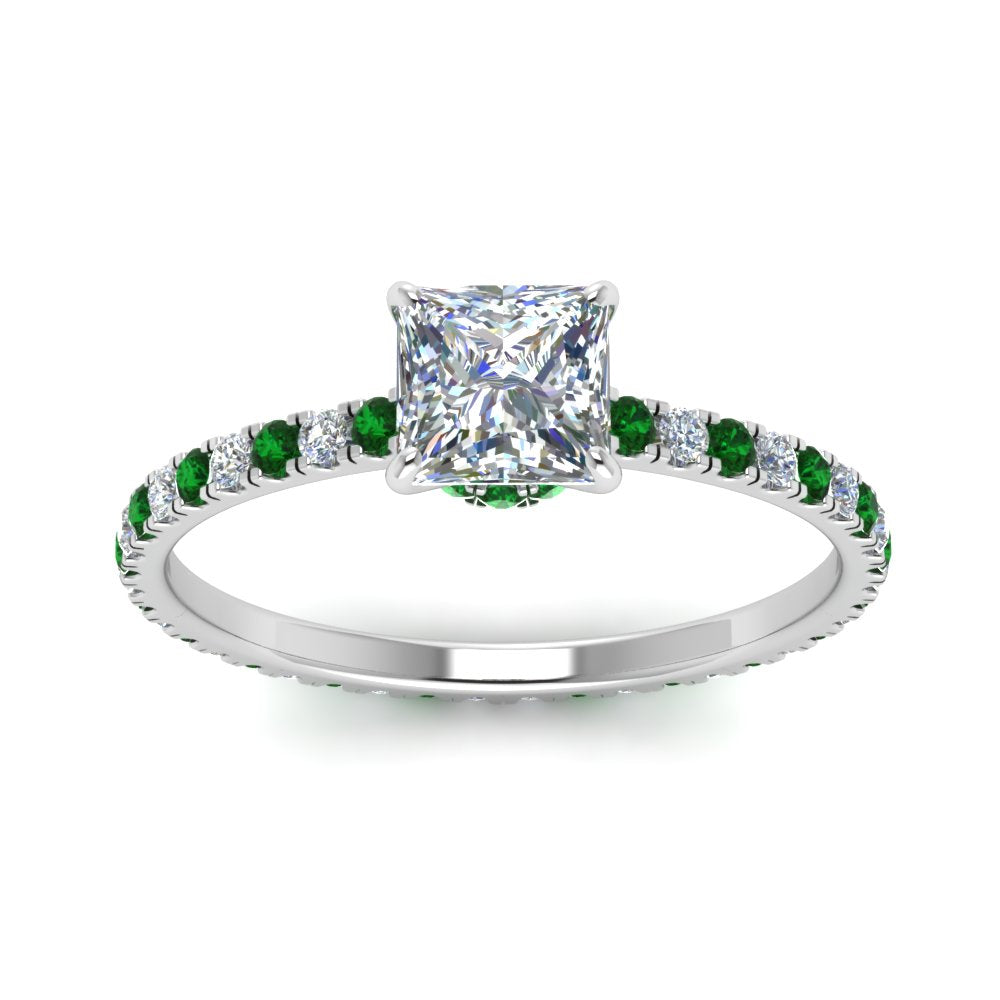 eternity-hidden-halo-princess-cut-diamond-engagement-ring-with-emerald-in-FD-9168PRRGEMGRANGLE3-NL-WG