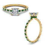 Load image into Gallery viewer, eternity-hidden-halo-princess-cut-diamond-engagement-ring-with-emerald-in-FD-9168PRRGEMGRANGLE3-NL-YG
